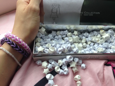 Gifts - bracelets, drawing, and origami stars